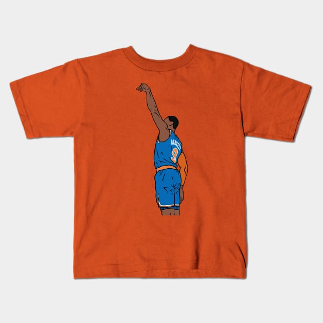 RJ Barrett Holds the Release Kids T-Shirt by rattraptees